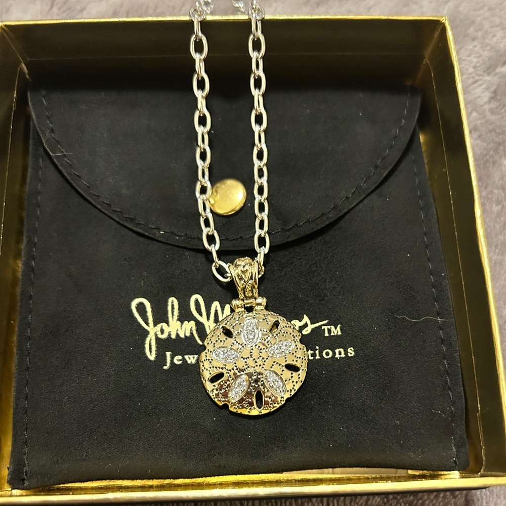 John Medeiros Gold and Silver Sand Dollar Necklace